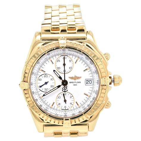 breitling 18 karat gold watch|solid gold breitling watch.